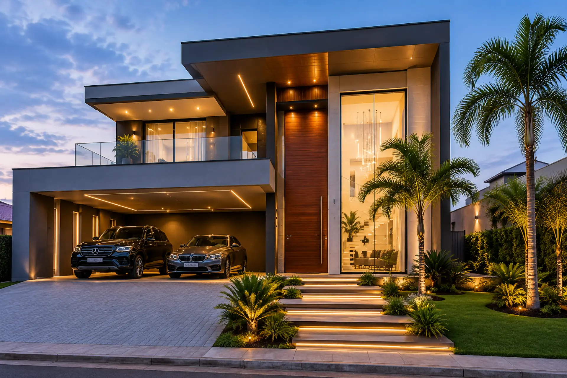 Casa com piscina e área externa
